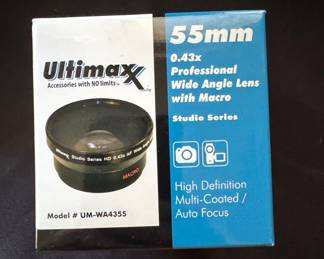Ultimax 55mm 0.43x Professional Wide Angle Lens with Macro
