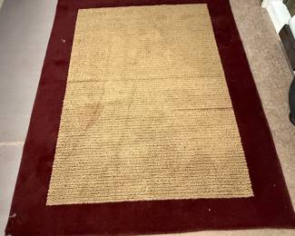 Mainstays Farmhouse Faux Sisal Olefin Red Border Indoor Area Rug