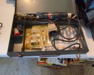 Vintage Dremel Moto-Tool Model 245 with Accessories and Metal Case