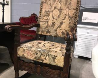 CARVED GOTHIC ARMCHAIR
