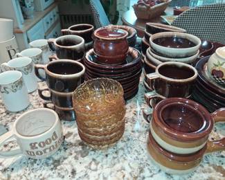 Set of Hull McCoy Brown Drip Pottery
