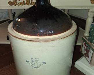 Vintage 5 Gallon Western Stoneware Jug 1930s