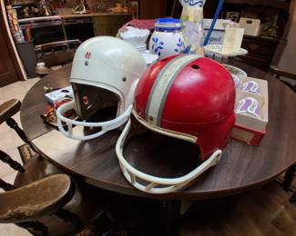 Vintage 1960s football helmets