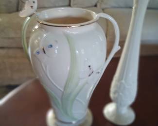 Lenox Jeweled Butterfly Handled Vase with 24K Gold Trim