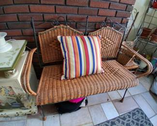 4 Piece Wicker Set Love Seat , Coffee Table , 2 Chairs