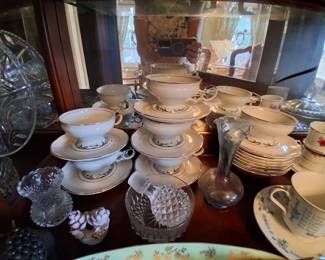Vintage set of china with sterling silver trim