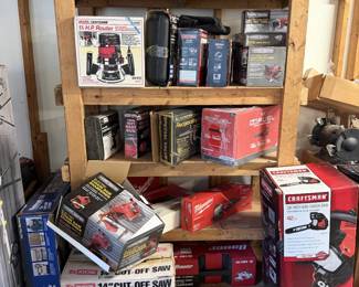 Power Tools in original box. Several are new and never used. 