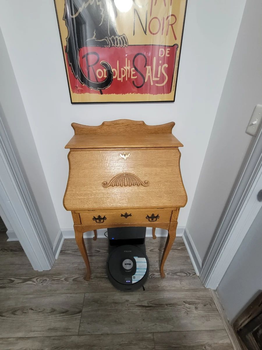 Vintage Oak Drop-Front Secretary Desk with Cabriole Legs