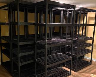 Black plastic shelving