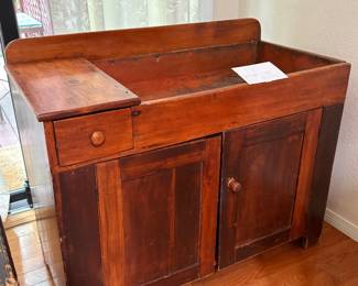Antique copper lined dry sink