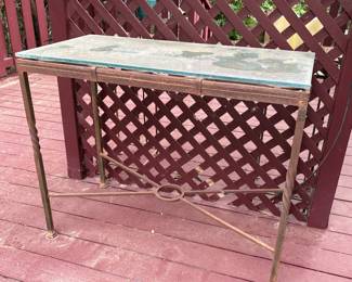 Iron & glass side, sofa table, buffet