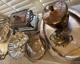 Silver plate serving