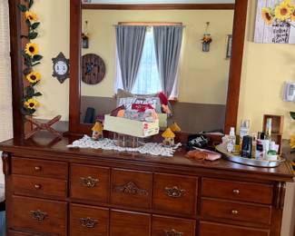 Traditional dresser, and mirror