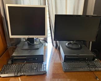 Computers and monitors keyboards
