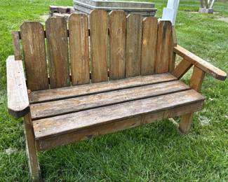 Wooden patio bench