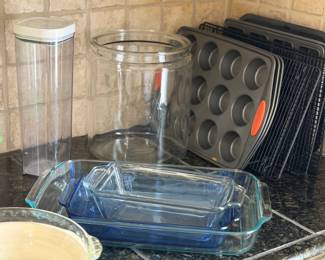 Bakeware, metal and glass