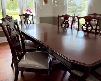 Elegant dining room, table and chairs
