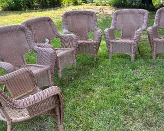 Wicker patio chairs