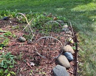 Decorative metal wheelbarrow