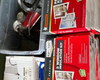 Home Repair items and plastic window coverings