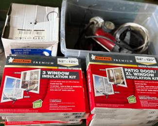 Home Repair items and plastic window coverings