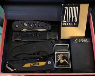Knives, Zippo lighters