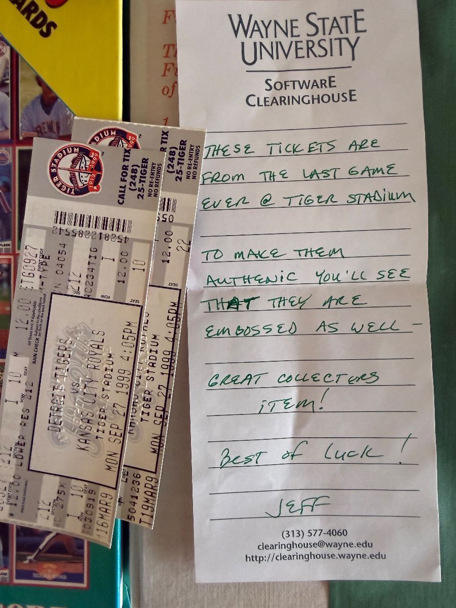 Tigers tickets to last game ever played at the stadium 