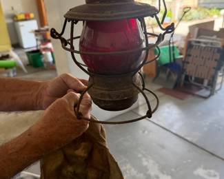 Antique Kerosene railroad lamp