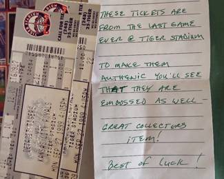 Tigers tickets to last game ever played at the stadium 