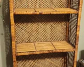 We have two beautiful bamboo/wicker shelves
