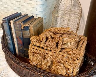 Victorian straw basket.