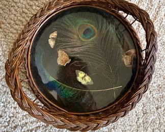 Antique wicker tray.
