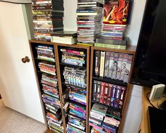 Tons of VHS, CD's and DVD's.