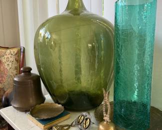 Huge blown glass Demi John with rough pontil.