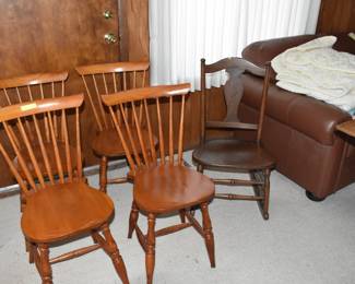 wood chairs with table (not pictured), antique rocking /nursing chair