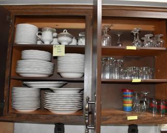 dish set, glasses
