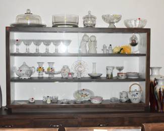 antique glassware, China cabinet/hutch