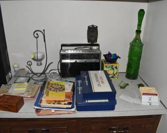 radio, decor, antique first aid boxes