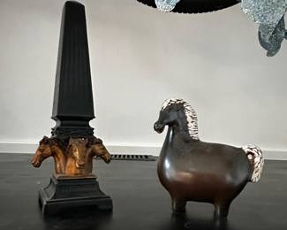 Stig Lindberg Figurine; Obelisk horse head figurine