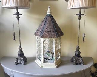 Ethan Allen Birdcage and Matching Lamps