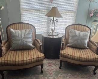 Ethan Allen Chairs and Maitland Smith Side Table