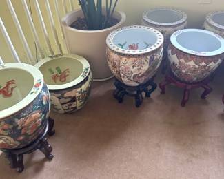 More Oriental Fishbowl Planters