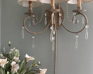 Pair of Ethan Allen Sconces with Crystals