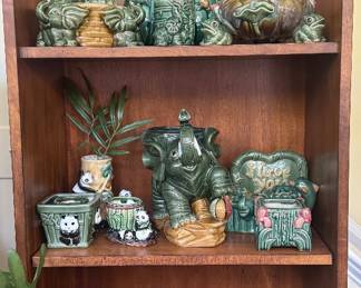 Porcelain Planters and Japanese Soma Ware Tea Coffee Set