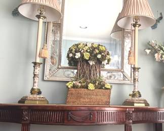 Ethan Allen Venetian Mirror and Lamps
