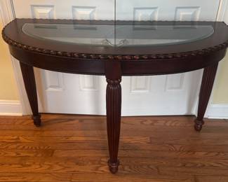 Glass Top Half Moon Table