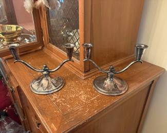 Pair of Weighted Candelabra, 2-Light