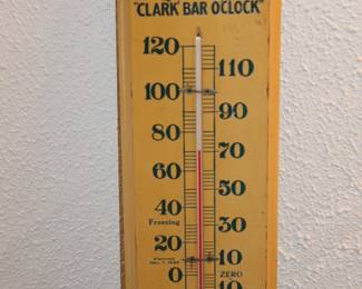 Clark Candy Bar wood thermometer sign