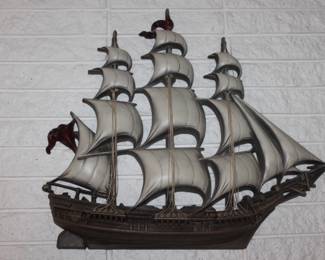 Mid-Century large Burwood sailing ship