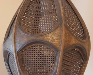 1970’s Curvy Caning Pendant Swag Lamp